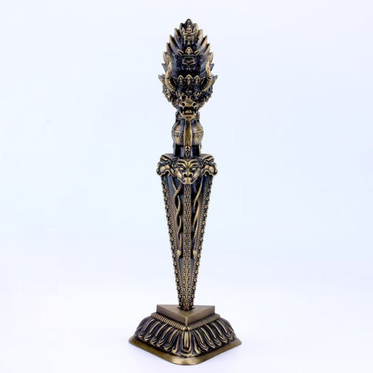 Handcrafted brass Yamantaka Vajra from Tibetan Buddhist ritual implements culture, powerful Buddhist ritual implements art for protection and spiritual practice.