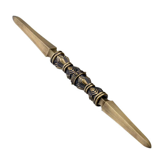 Handcrafted large brass Vajra with a single prong, a powerful ritual art sculpture. A perfect addition to any Tibetan Buddhist collection or as a meaningful gift.