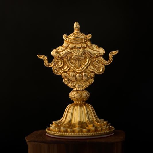 Pure handmade brass eight auspicious symbols reflecting Tibetan Buddhist ritual implements culture and Buddhist ritual implements art