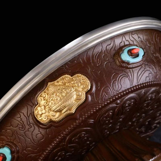 Handcrafted 12cm brass Hui Bao holy water cup, perfect for Buddhist altar offerings, reflecting Tibetan Buddhist sacrificial implements culture and sacred sacrificial items art.