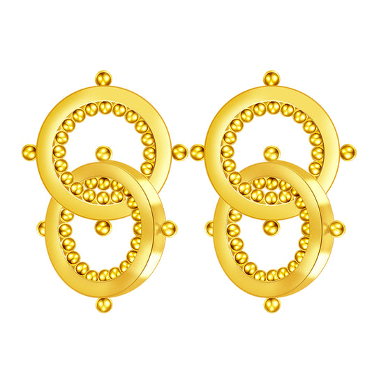 "Handmade Tibetan Buddhist 925 silver earrings with 18K gold plating, featuring a mountain-water design symbolizing connection and friendship."
