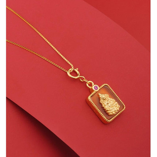 Handmade Tibetan Buddhist Yongfu Bao Pendant – 925 Silver with Agate Bead