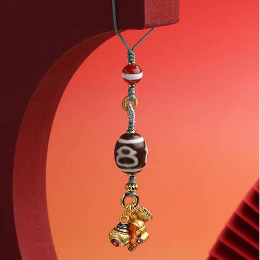 Tibetan Caicai Tianzu pendant with luxury design, including prosperity and wealth symbols.