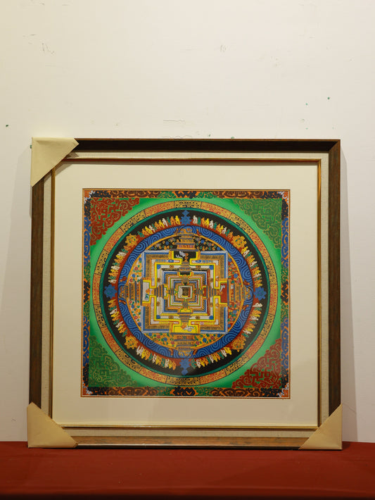 Kalachakra Vajra Mandala Thangka showing esoteric tantric symbolism from Tibetan Vajrayana Buddhism