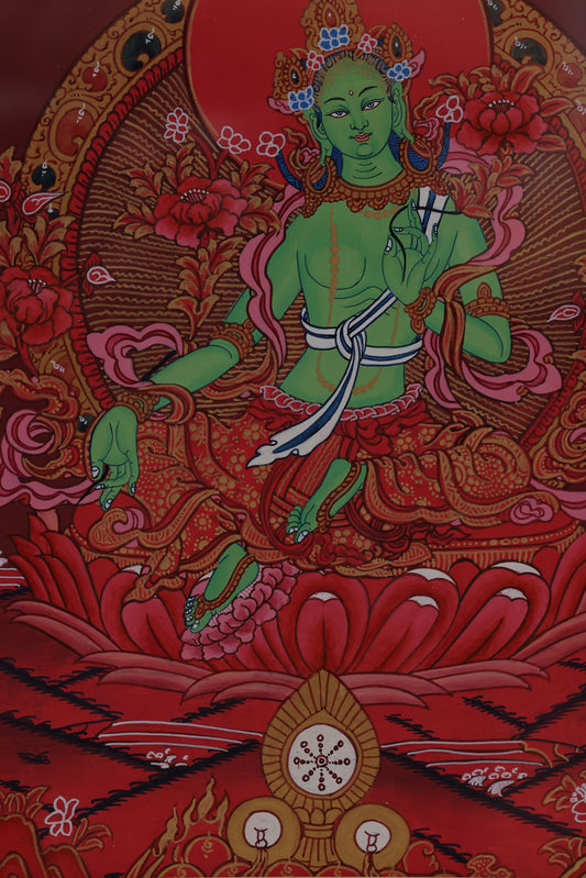 tibetan-buddhist-culture-red-thangka-green-tara-tibetan-art.jpg
Alt Text: “Red Thangka depicting Green Tara, classic Tibetan art style, spiritual and cultural significance.”