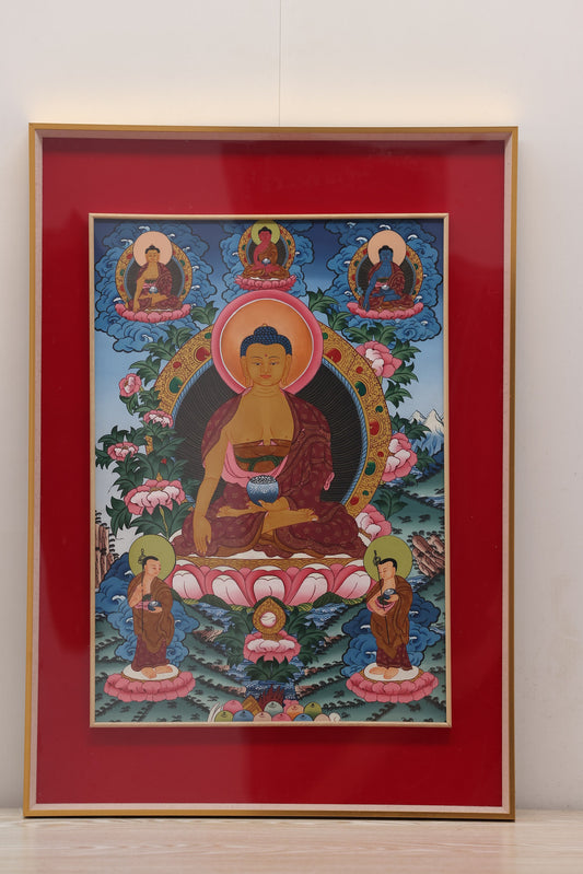 Shakyamuni Buddha Thangka, spiritual and meditation decorative art