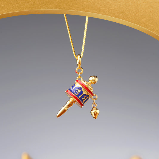 Sanskrit rotation pendant expressing spiritual flow and mindfulness.