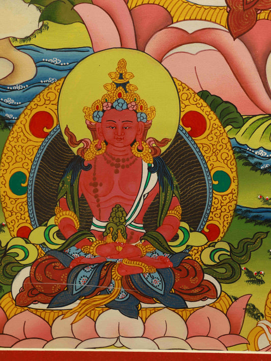 Traditional Tibetan Thangka of Green Tara - Hand Painted Compassion Blessings Art