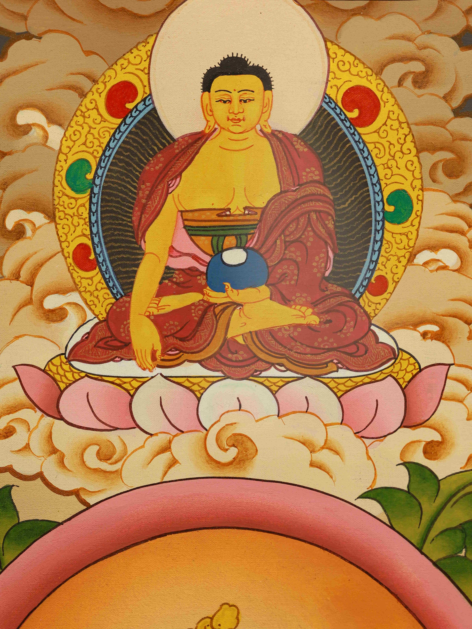 Tibetan Buddhist Thangka Painting - Green Tara in Graceful Lotus Posture