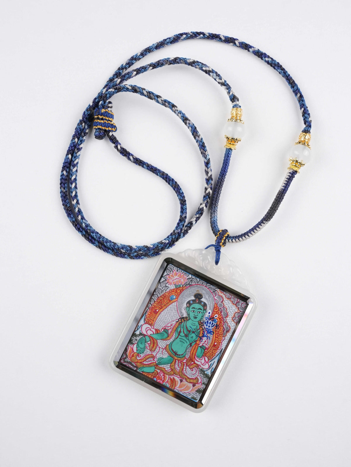 Zodiac Guardian Green Tara Thangka pendant symbolizing healing and compassion.