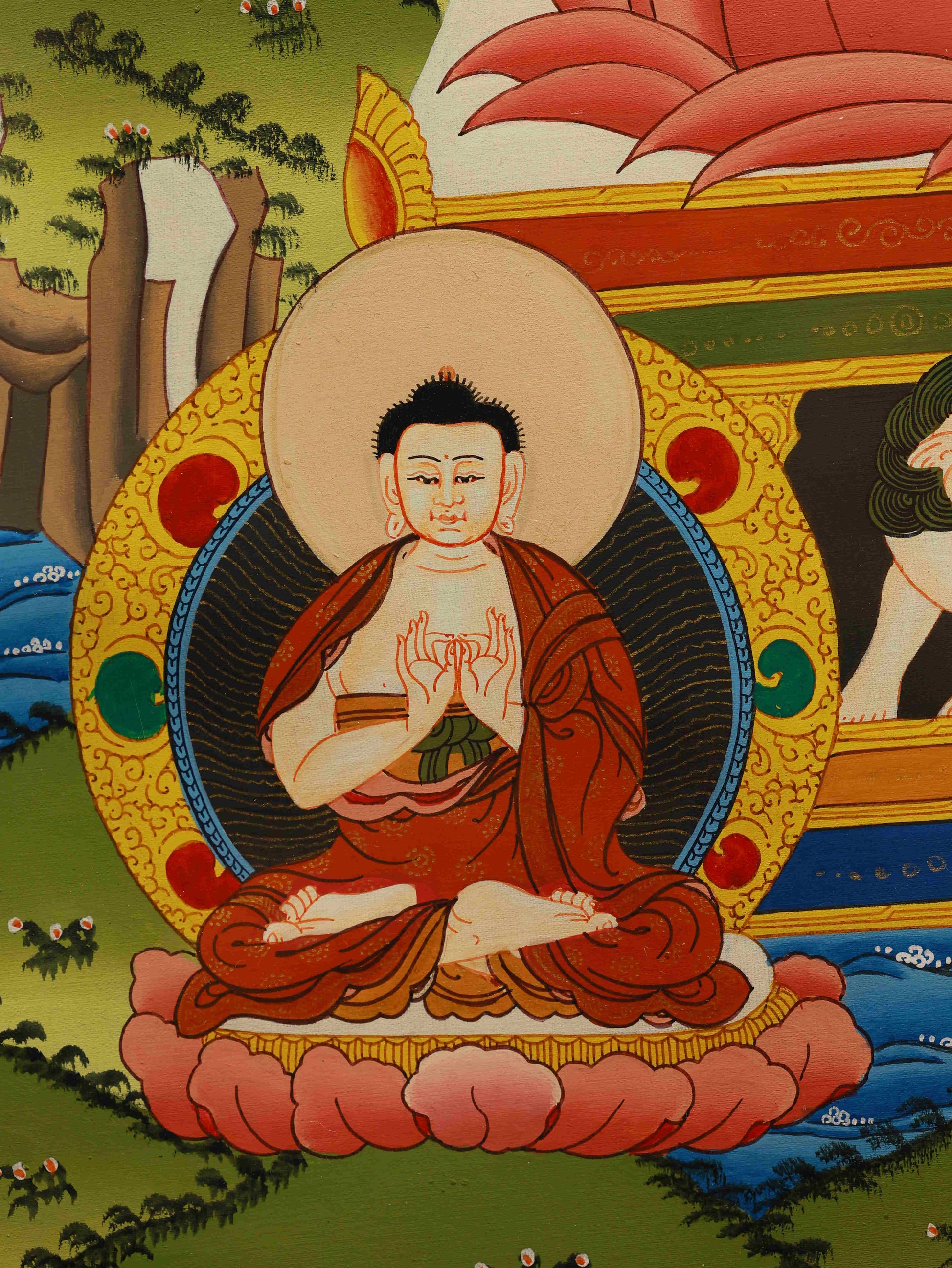 Medicine Buddha Thangka – Traditional Tibetan Handcrafted Painting for Wellness