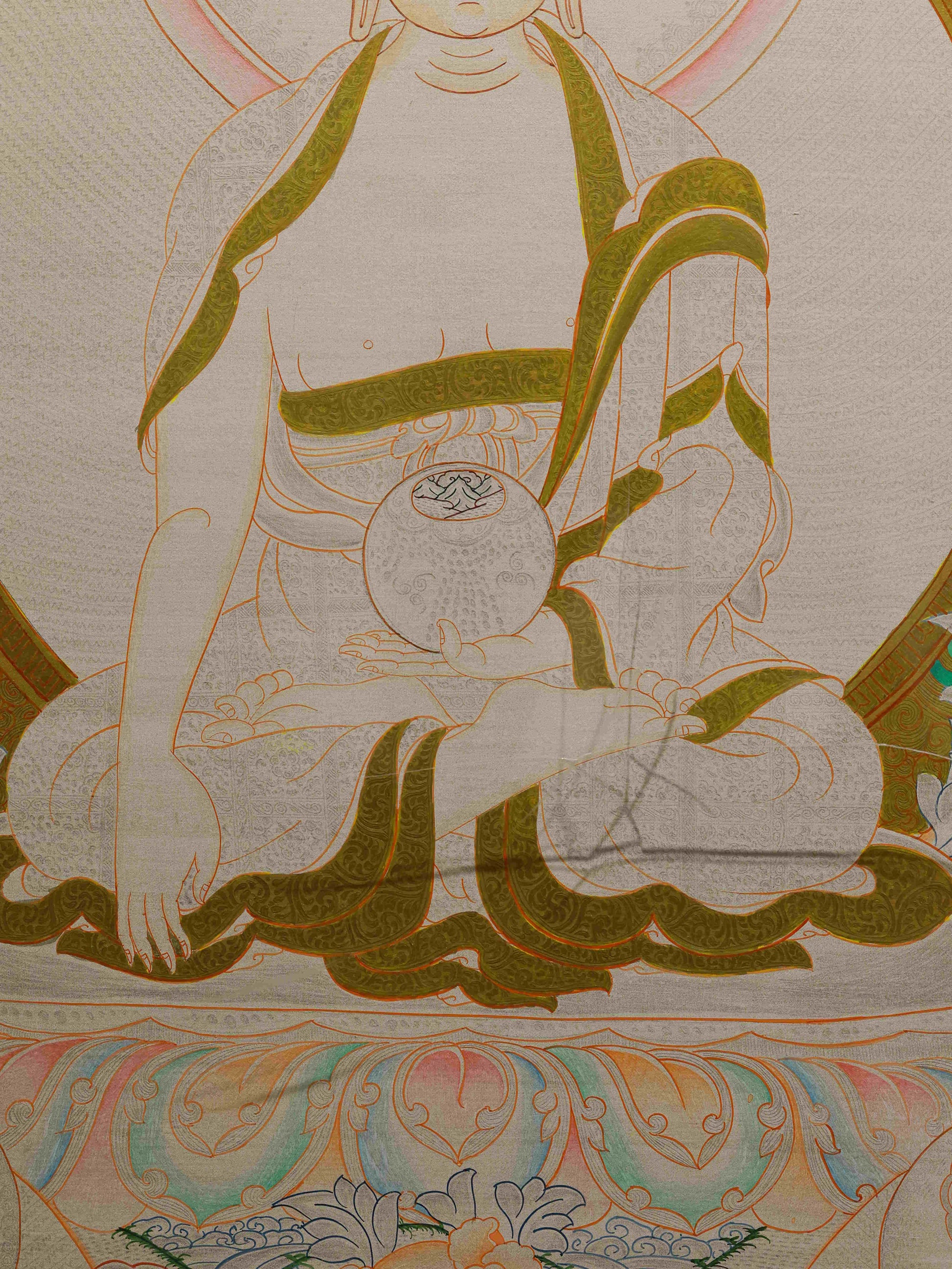 Tibetan Buddhist Shakyamuni Thangka Painting – Symbol of Enlightenment and Peace