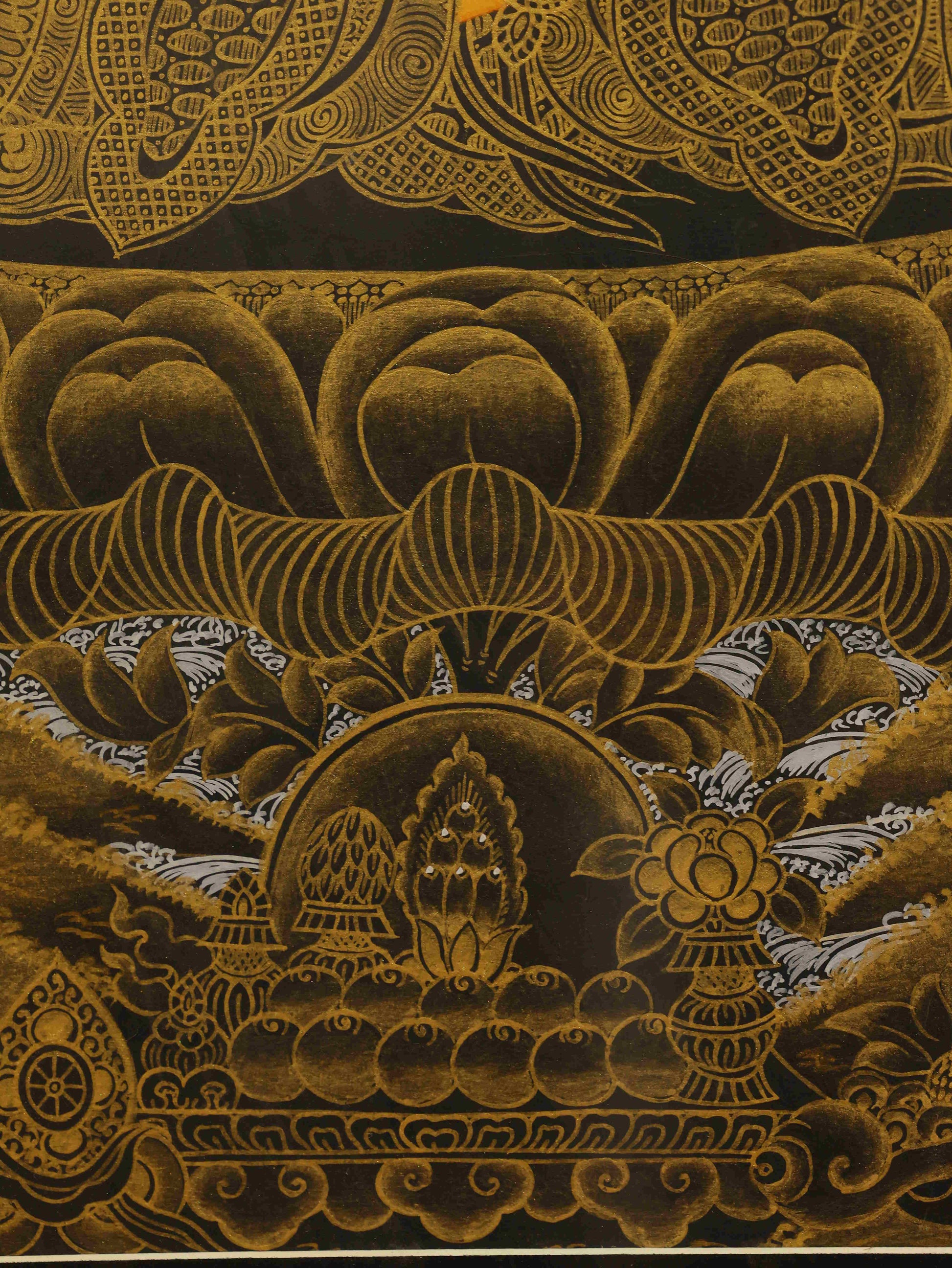 Sacred Black Vajrasattva Thangka for practice and shrine spaces, perfect for healing and clearing negativity.