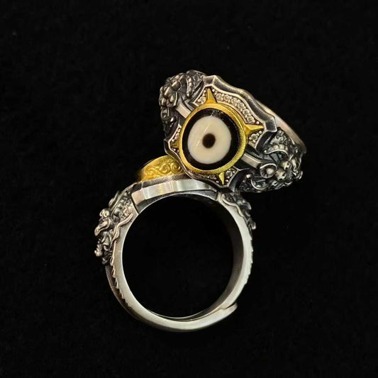 Handmade S925 Yamantaka ring inspired by Tibetan Buddhist jewelry art