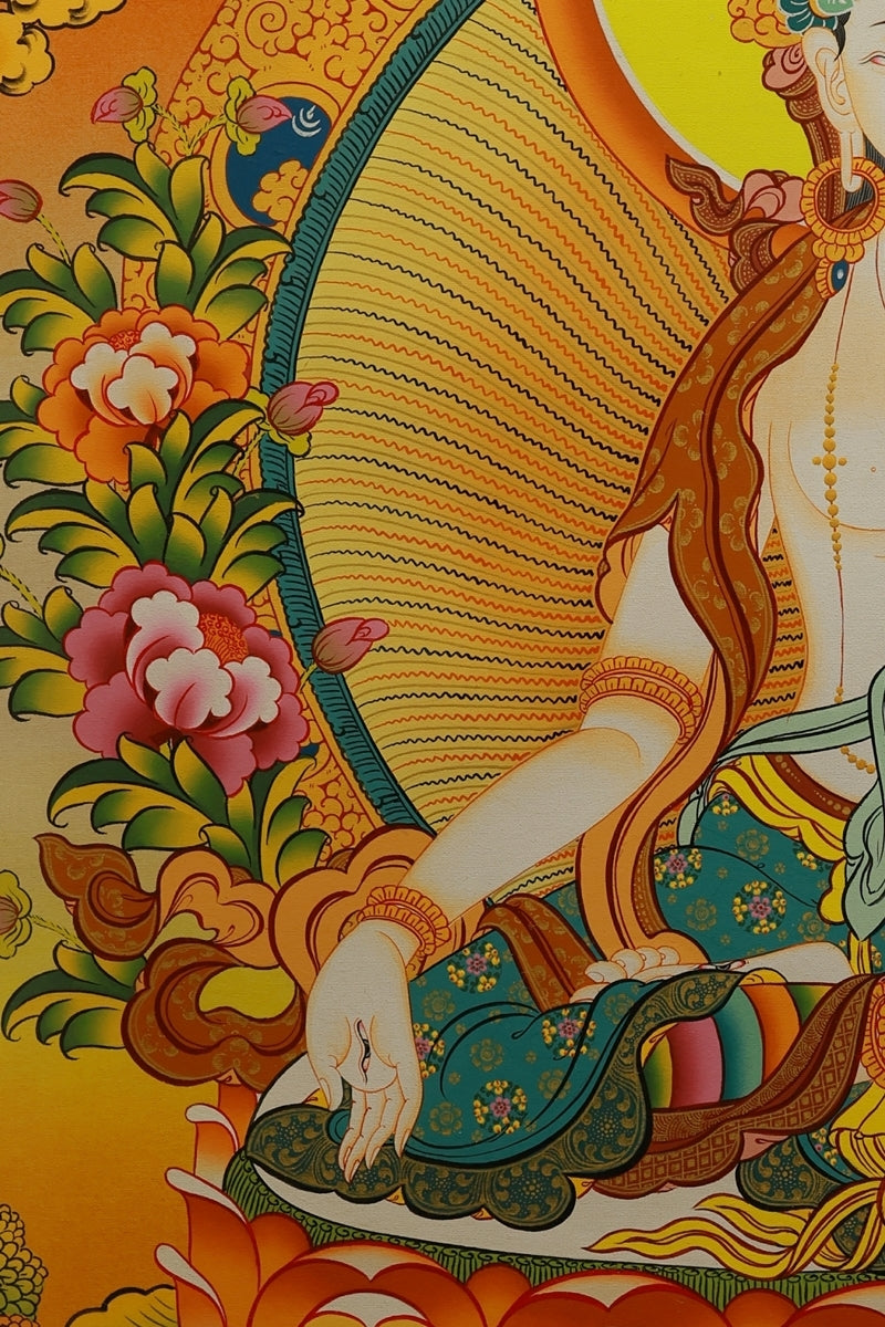 Tibetan Buddhist Samantabhadra Thangka, symbolizing peace, insight, and purity of mind.