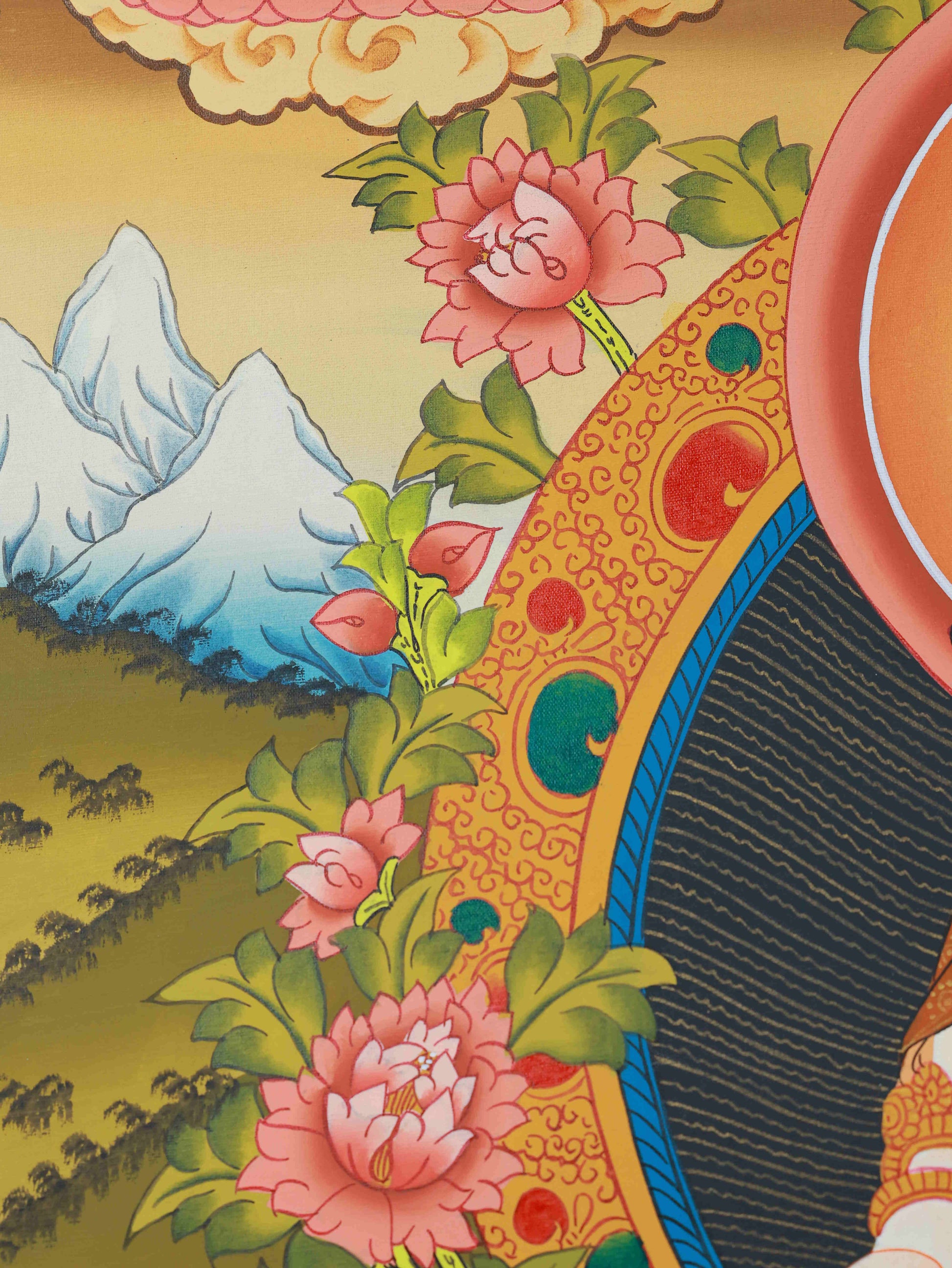 Tibetan Buddhist hand-painted White Tara Thangka, sacred artwork for home, shrine, or meditation room.