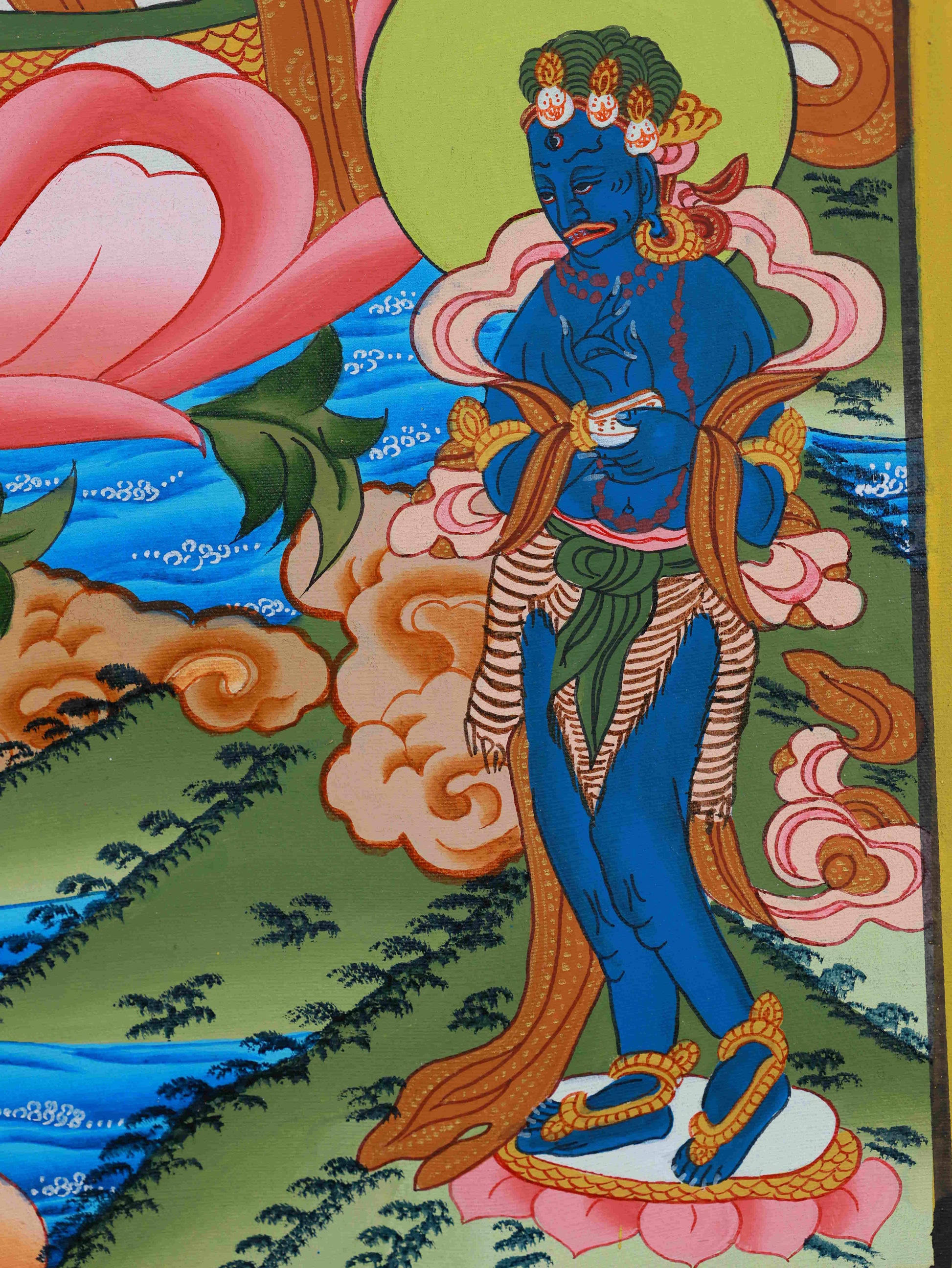 Sacred White Tara Thangka, hand-painted on Tibetan Thangka canvas, ideal for spiritual practice and collection.