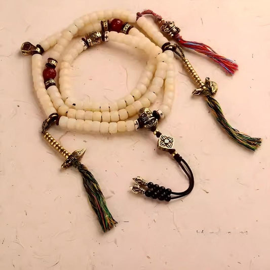 Tibetan Buddhist Jewelry Culture 108 beads full set for DIY prayer bracelets, handcrafted copper spacers and connectors, Tibetan Jewelry art