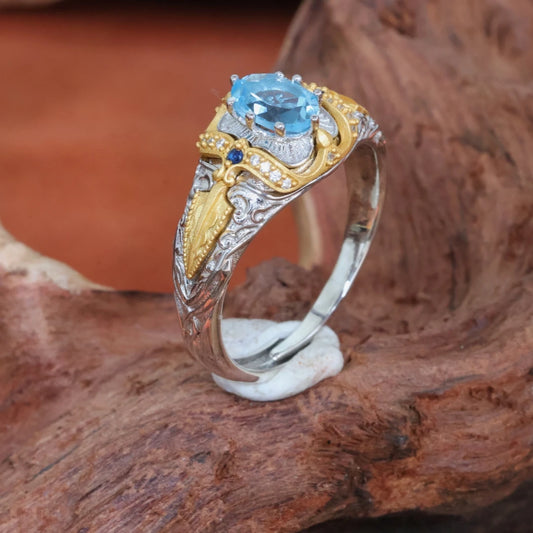 Hand-carved silver Vajra ring from Tibetan Buddhist Jewelry Culture, showcasing exquisite jewelry art craftsmanship.