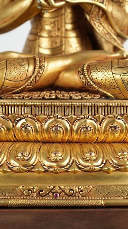 Gilded Maitreya Buddha statue with mineral pigments, authentic Tibetan Buddhist statues and Buddha Statue-Art