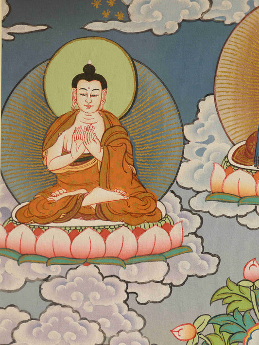 Tibetan Buddhist Manjushri Bodhisattva Thangka, handmade thangka, Tibetan Buddha, Buddha Art