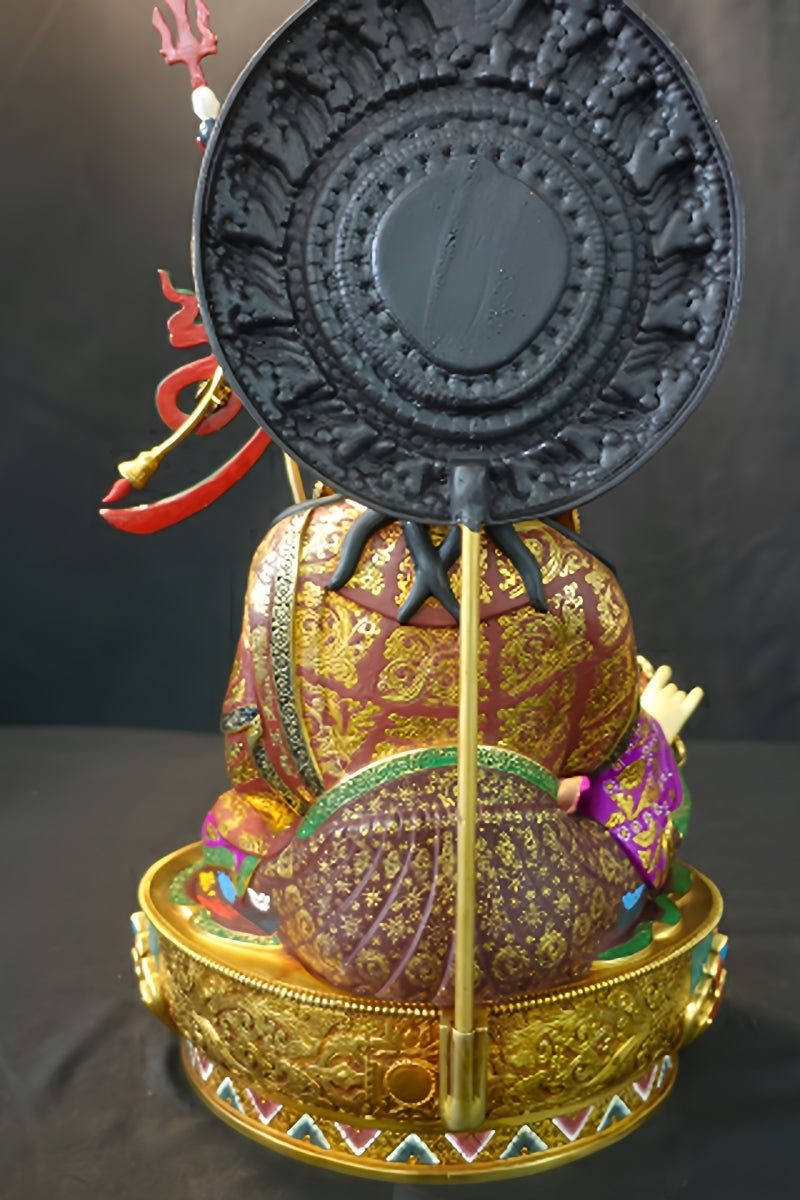 Padmasambhava handcrafted brass statue with mineral paint, authentic Tibetan Buddhist statues, spiritual Buddha Statue Art for peace and prosperity.