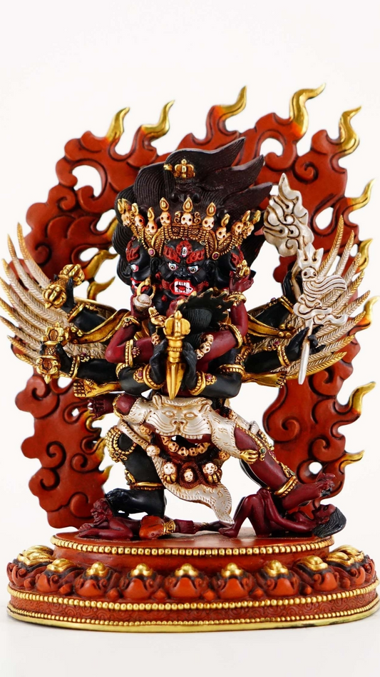 Hand-painted Vajrakilaya Phurba statue with mineral pigments, authentic Tibetan Buddhist statues and Buddha Statue-Art