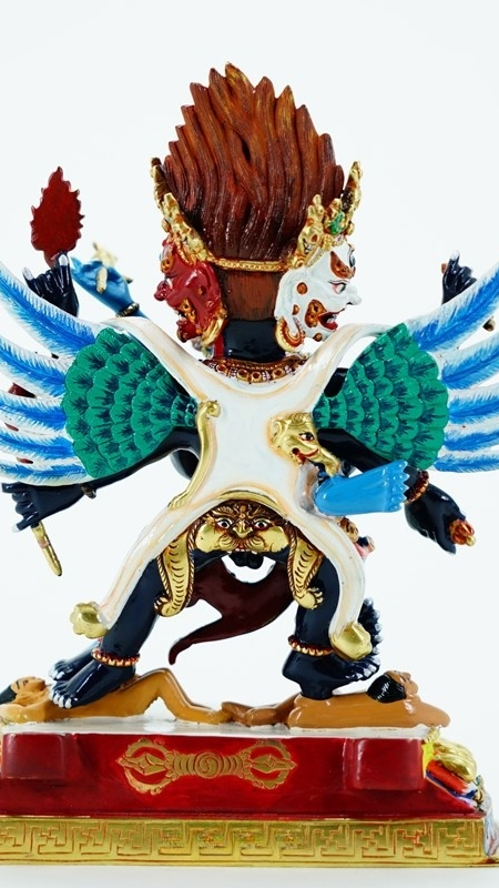 Wrathful Vajrakilaya Phurba Tibetan Buddhist statue, fully handcrafted and painted with mineral pigments, authentic Buddha Statue-Art.