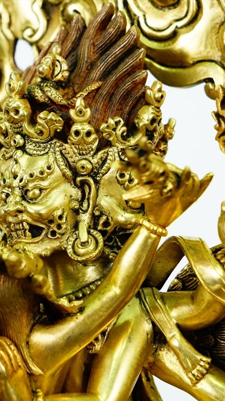 Wrathful Vajrakilaya Phurba protector deity, fully handcrafted Tibetan Buddhist statues, traditional Buddha Statue-Art