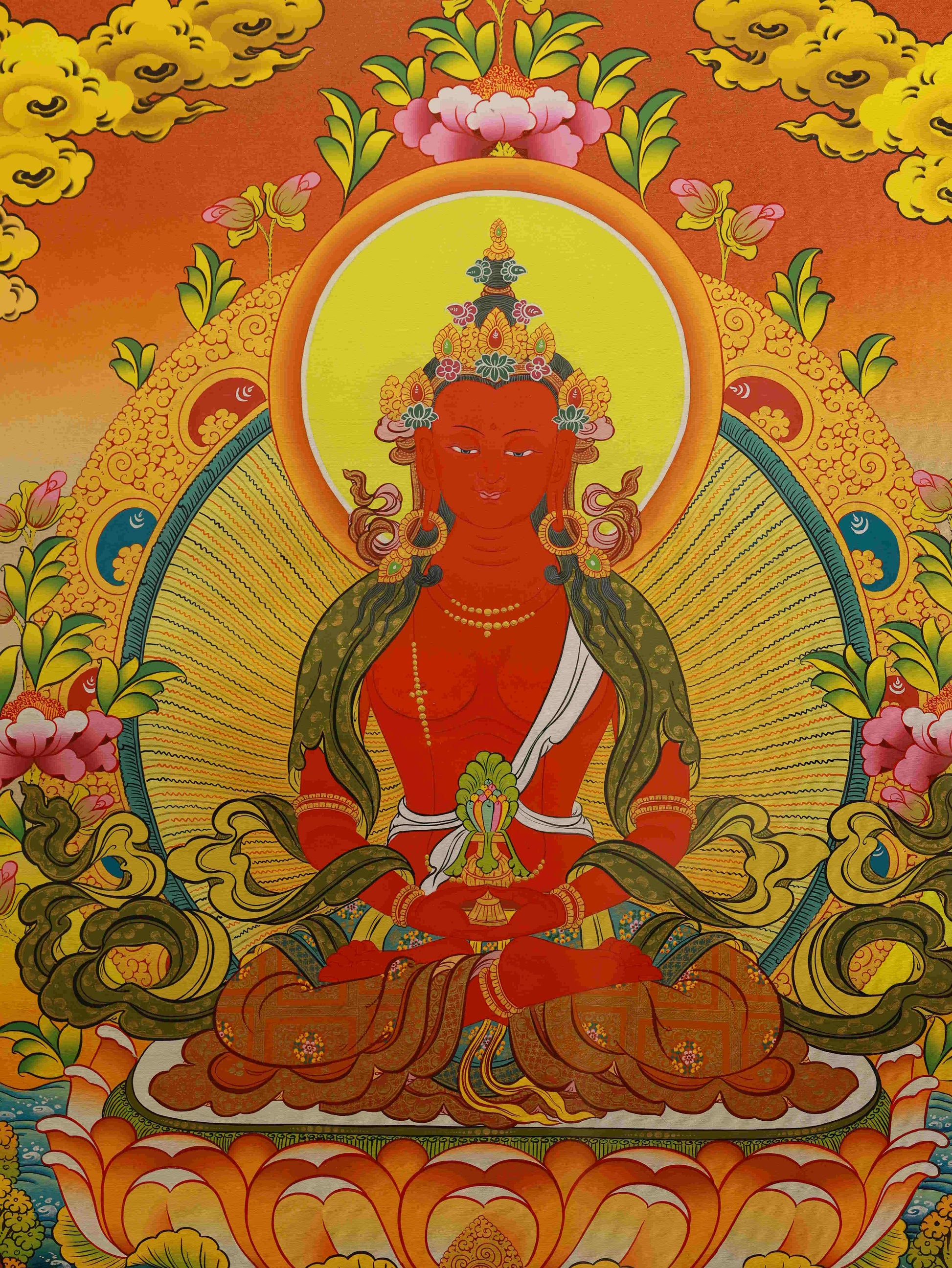 Tibetan Buddhist Red Tara Thangka - Attraction Blessings and Enlightened Activity