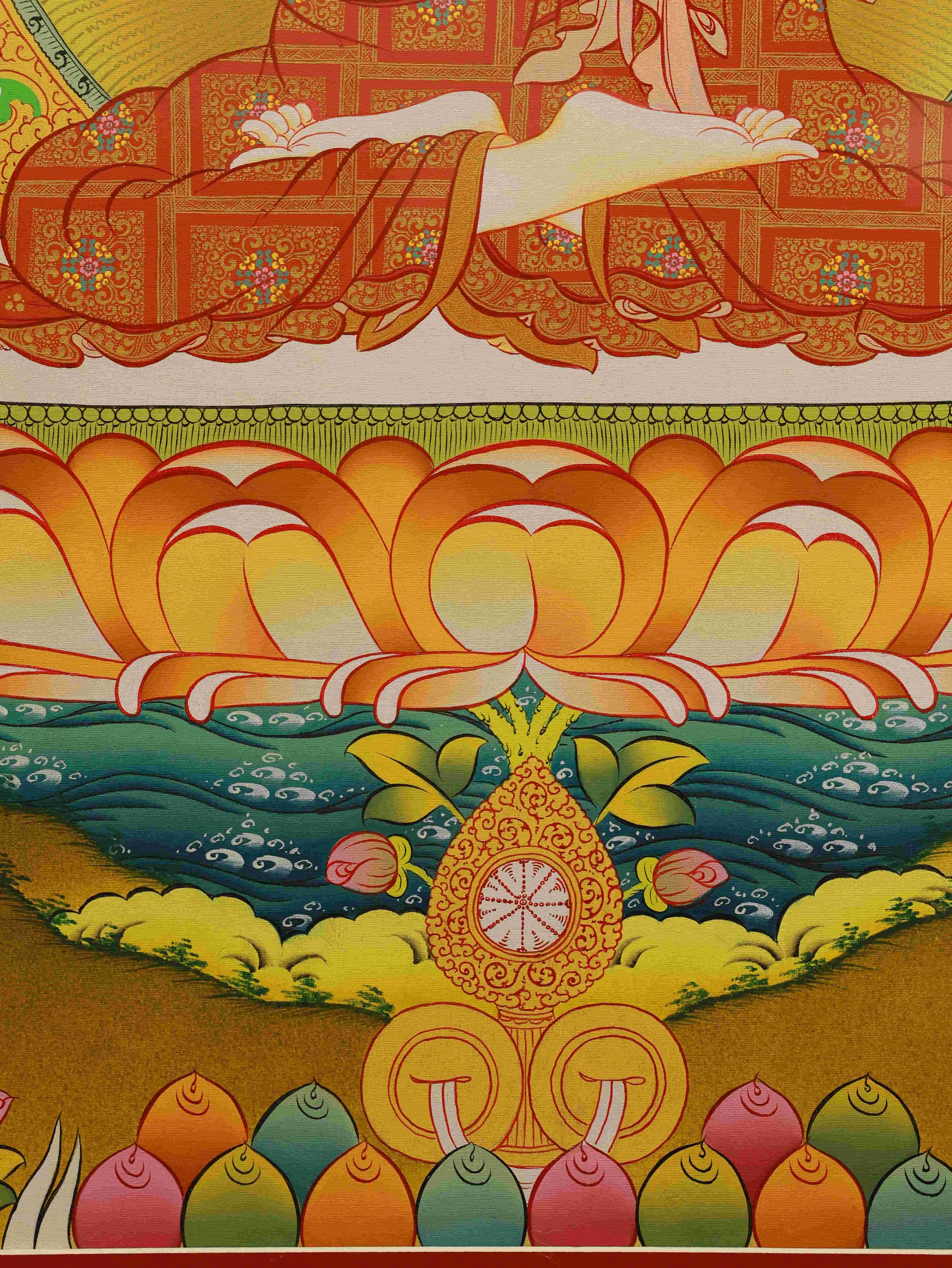 Handcrafted Tibetan Thangka painting of Shakyamuni Buddha for sacred home decor.