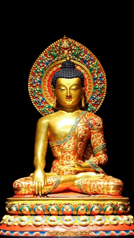 Tibetan Buddhist Shakyamuni Buddha statue handcrafted in purple copper, hand painted with mineral pigments, authentic Tibetan Buddhist statues and Buddha Statue-Art for home shrine