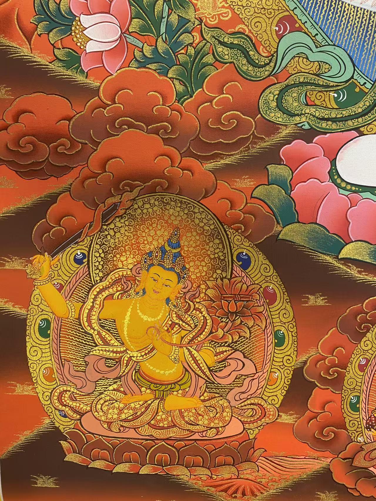 Authentic Tibetan Thangka of Thousand-Eyed Avalokiteshvara | Hand-Drawn Spiritual Art for Meditation