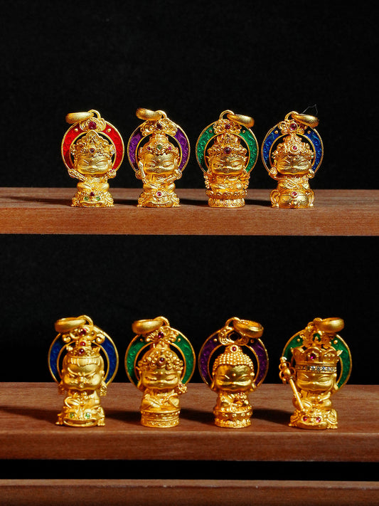 A wearer displaying their sacred Zodiac guardian amulet, representing the essence of Buddhist sacrificial items art for daily peace and luck.