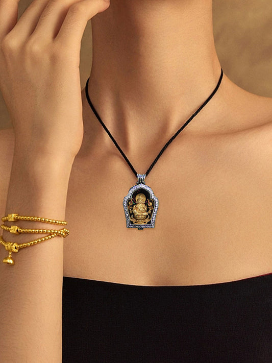 A business professional wearing the sacred diamond Yellow Jambhala talisman for wealth, representing Buddhist sacrificial items art.