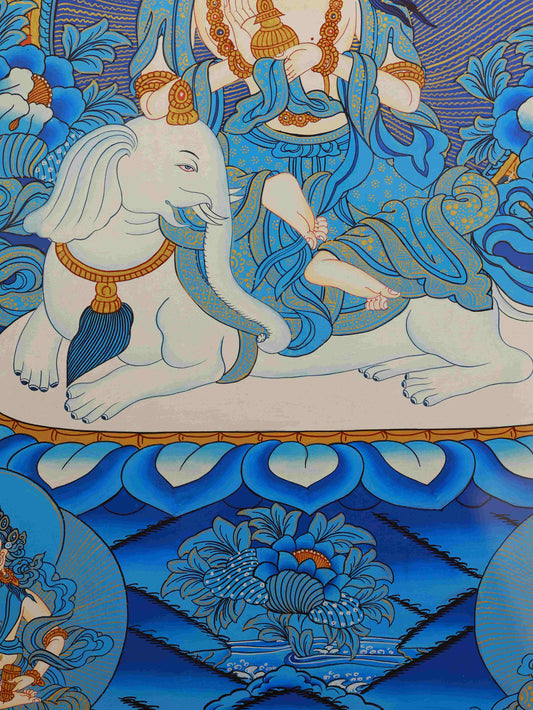 Traditional Tibetan Thangka of Samantabhadra - Hand Painted Action Wisdom Art