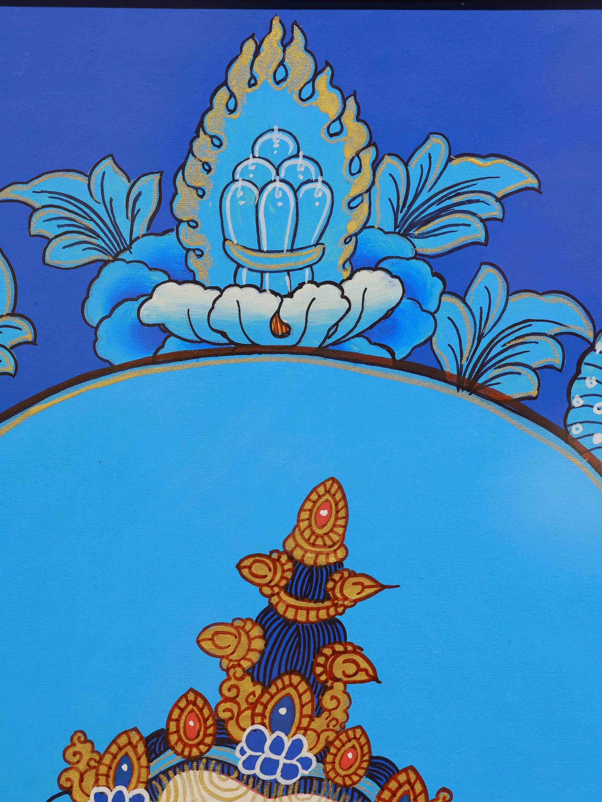 Tibetan Buddhist Samantabhadra Thangka - Six-White Elephant Vehicle Sacred Art