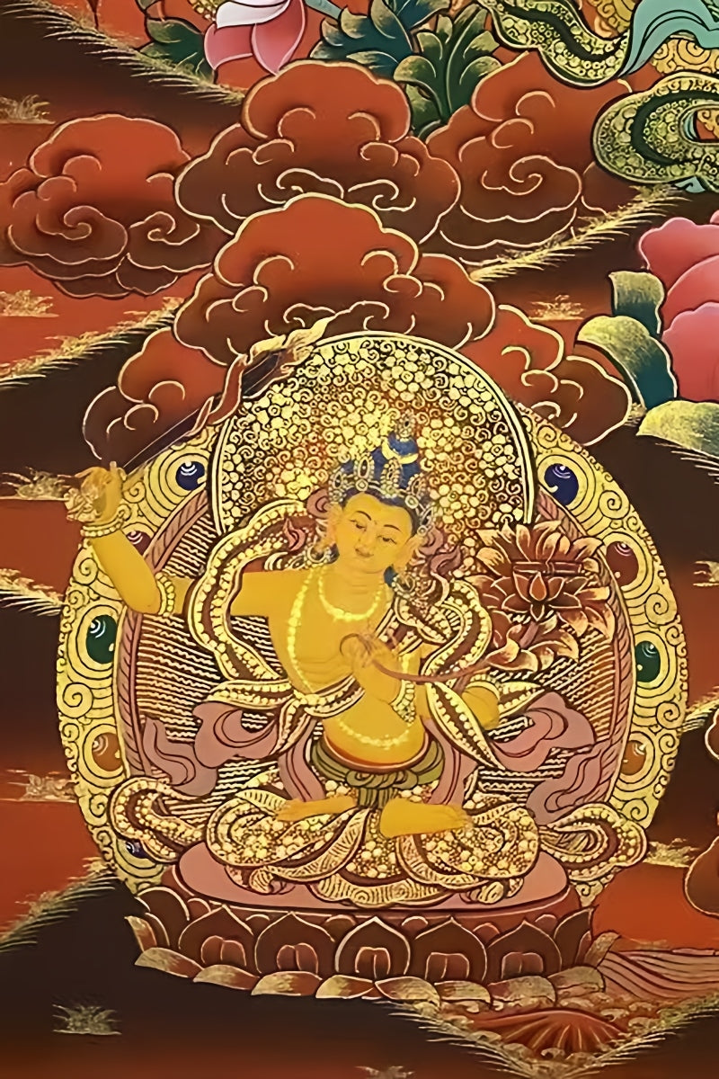 Spiritual Tibetan Thangka Art | Goddess of Compassion with 1000 Hands | Mineral Pigment Masterpiece