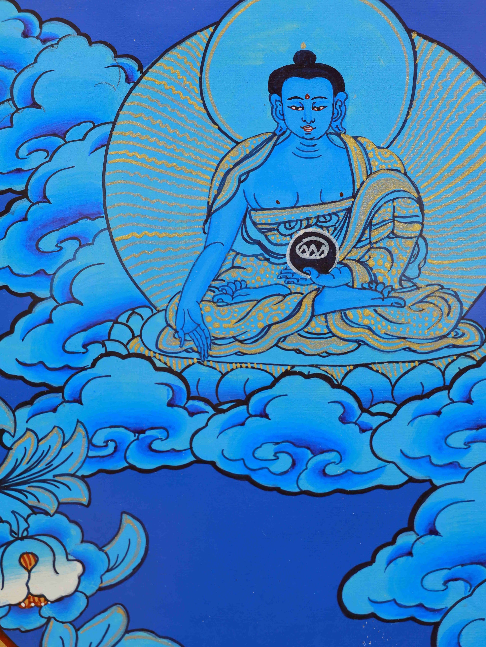 Tibetan Thangka of Samantabhadra - Handmade with Mineral Colors