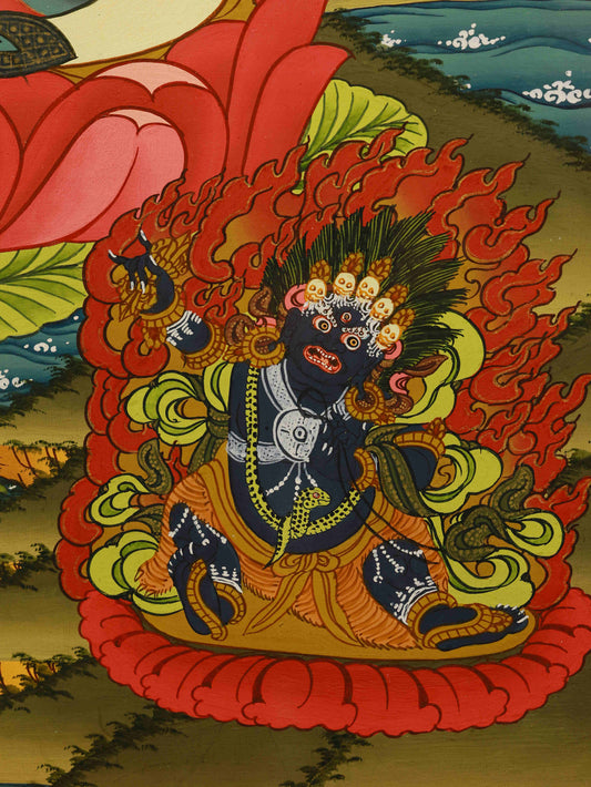 Traditional Tibetan Thangka of Vajrasattva - Hand Painted Purification and Cleansing Art