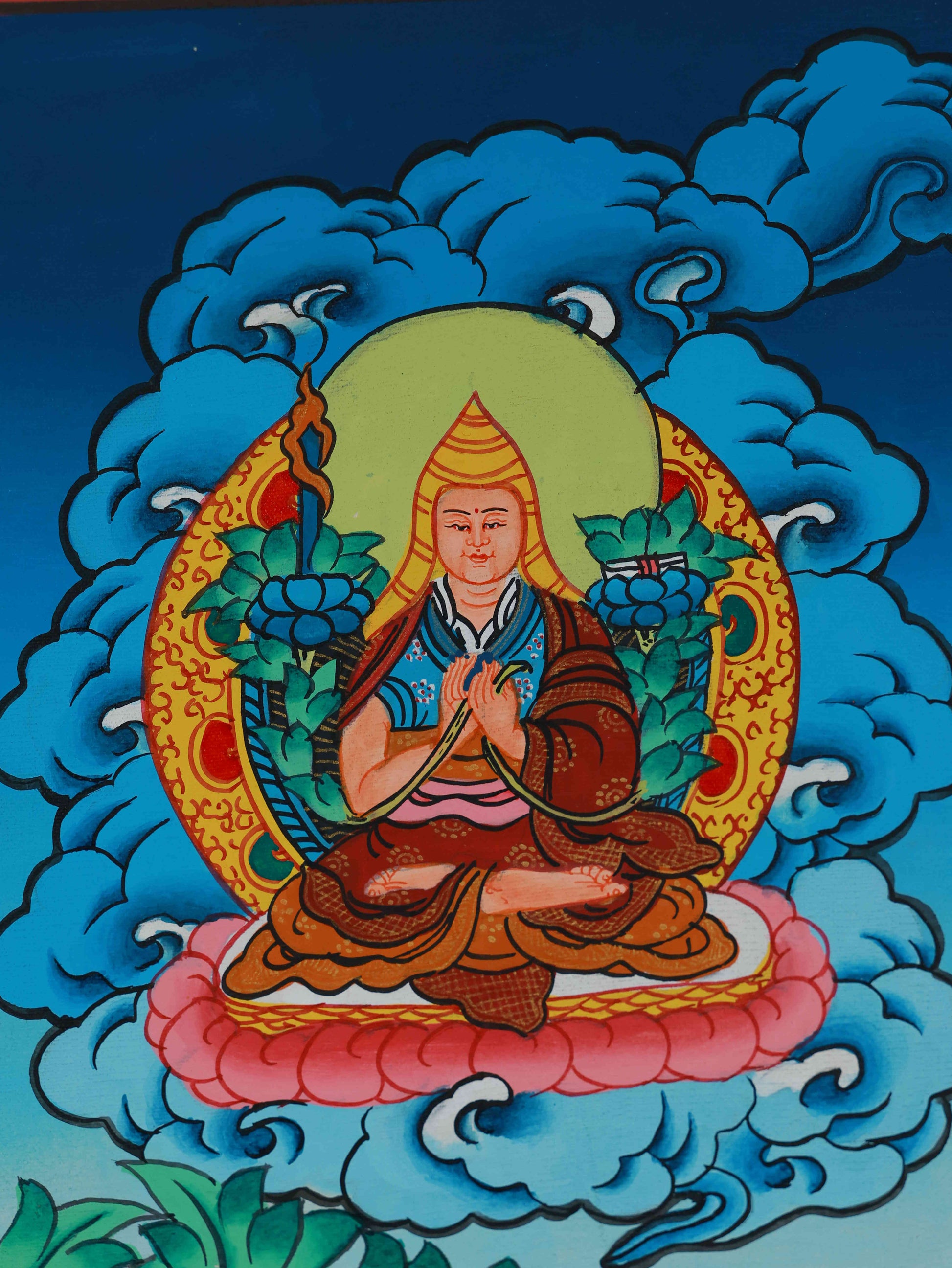 Tibetan Buddhist White Tara Thangka Painting with Mineral Pigments on Traditional Canvas