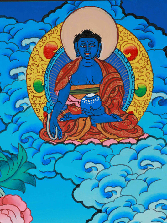 Tibetan Buddhist White Tara Thangka Painting with Natural Mineral Pigments