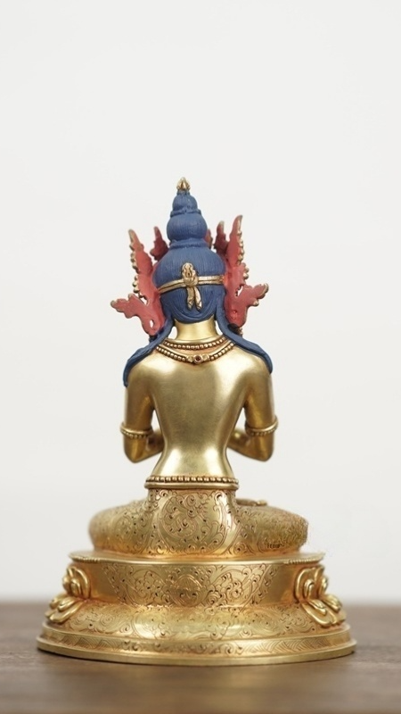 Tibetan-Buddhist Vajrapani Sculpture – Copper, Mineral Pigments