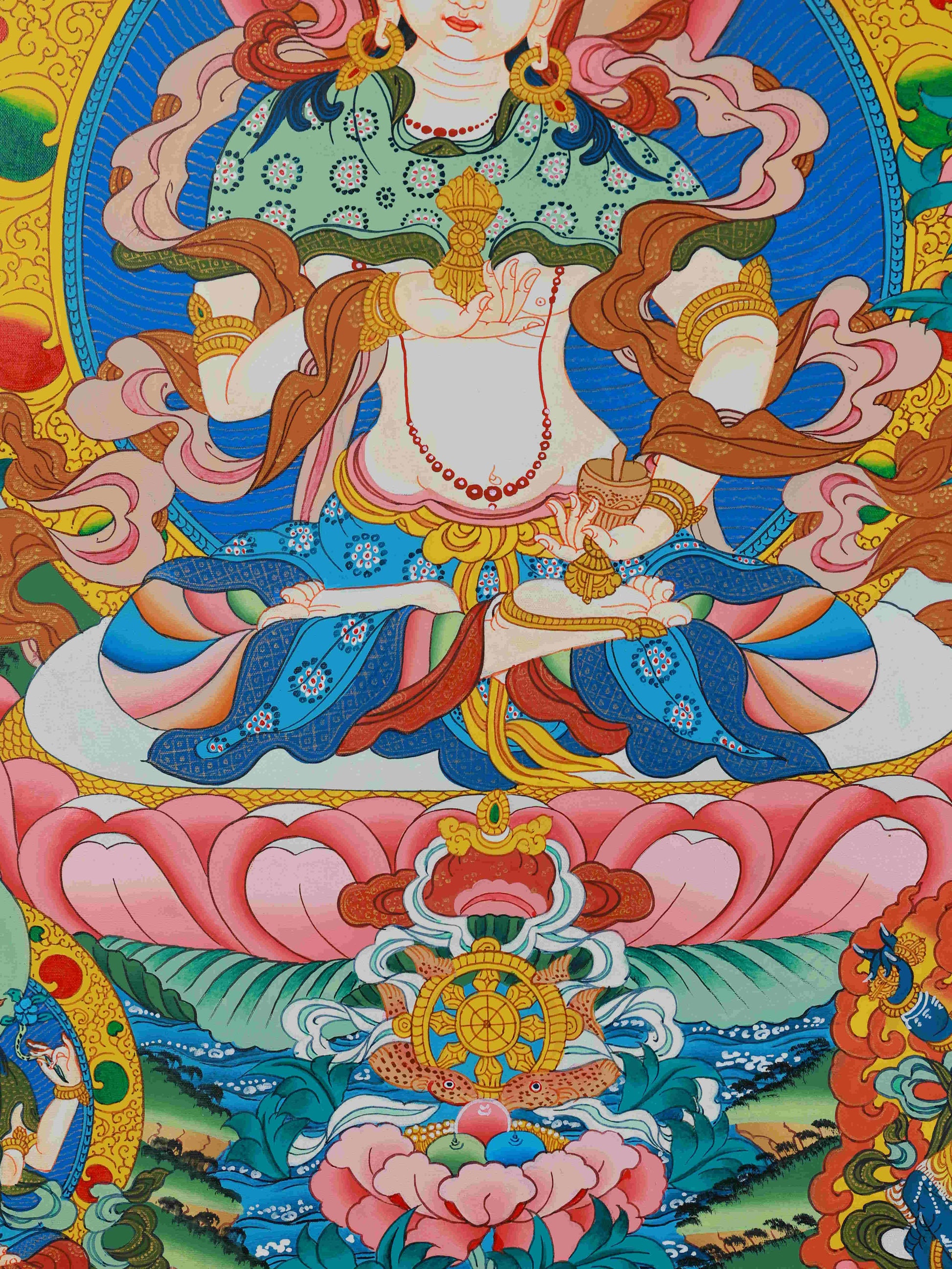 Traditional Vajrasattva Thangka Painting - Hand Painted Masterpiece