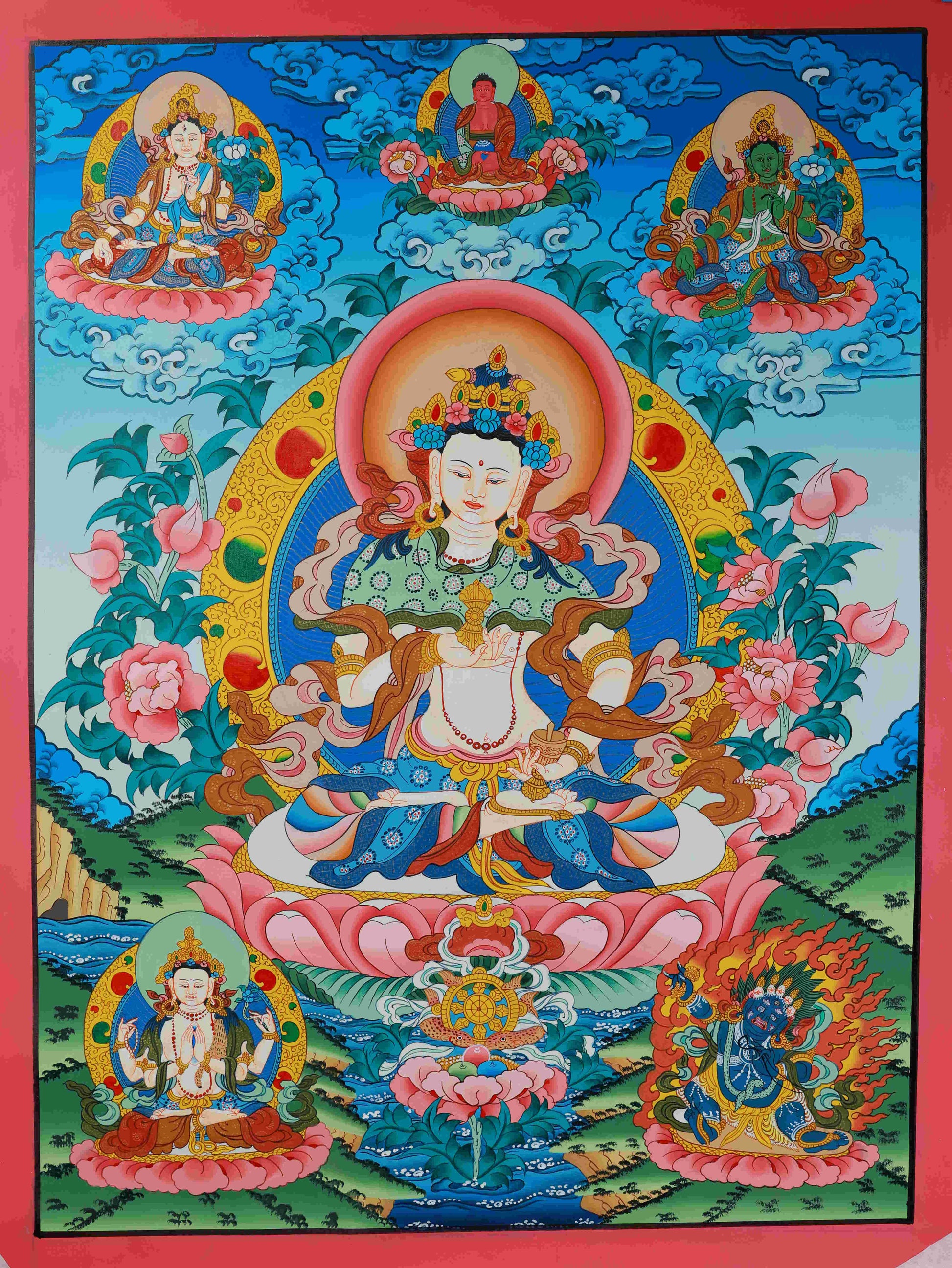 Tibetan Buddhist Thangka - Vajrasattva Purification Buddha Art