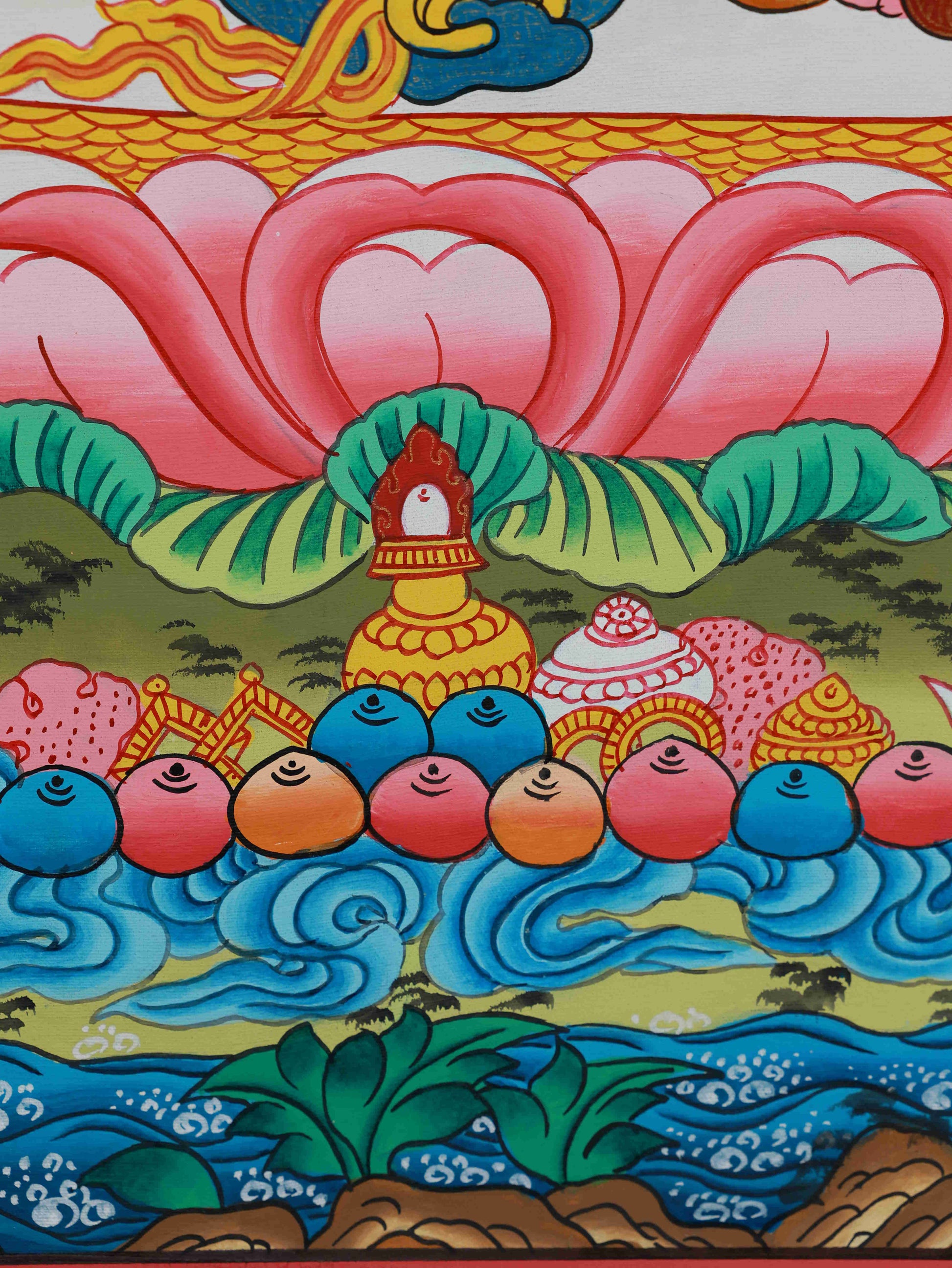 Tibetan Buddhist White Tara Thangka Painting for Longevity Blessings