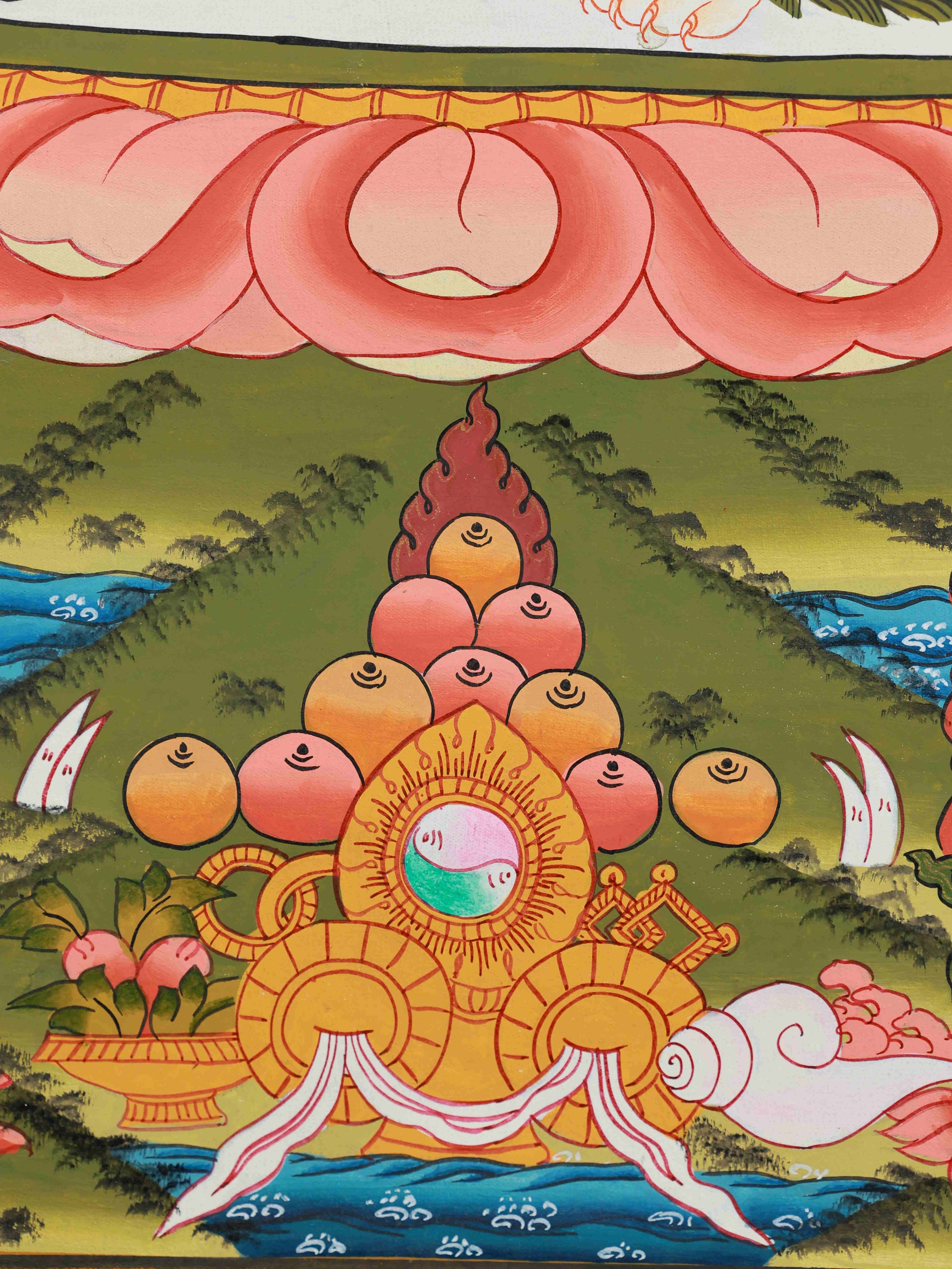Tibetan Buddhist Yellow Jambhala Thangka Painting for Prosperity