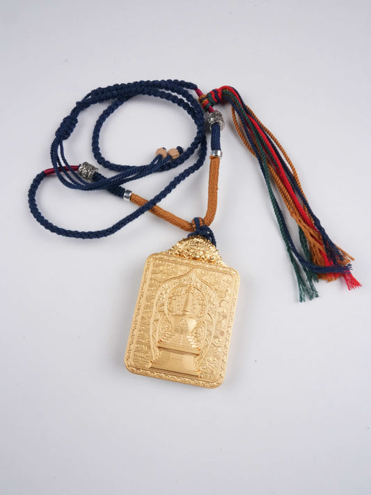 tibetan-buddhist Yellow Jambhala Tibetan Thangka Painting Amulet