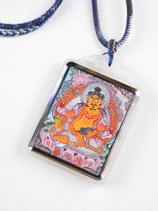 Pure Hand-painted Manjushri Thangka for Zodiac Protection – 4x5cm Canvas – High-Quality Traditional Art
