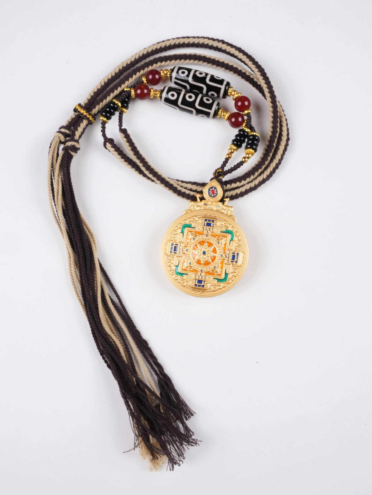 Exquisite Tibetan Thangka painting depicting Manjushri mantra mandala, entirely handcrafted with natural mineral pigments